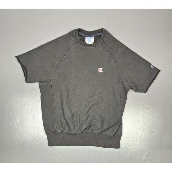 Champion Sweatshirt Mens Small. Vintage Black Reverse Weave ShortSleeve - Picture 1 of 7
